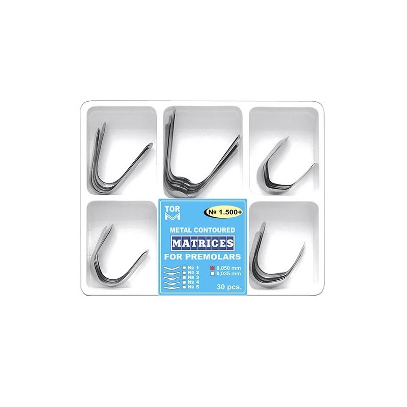 Kit 30 matrici metal conturate premolar asortate 0.035mm TorVM
