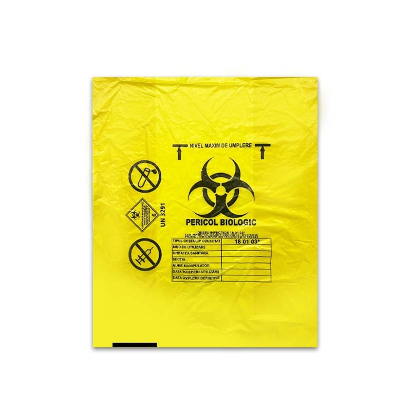 Sac galben pericol biologic 10l
