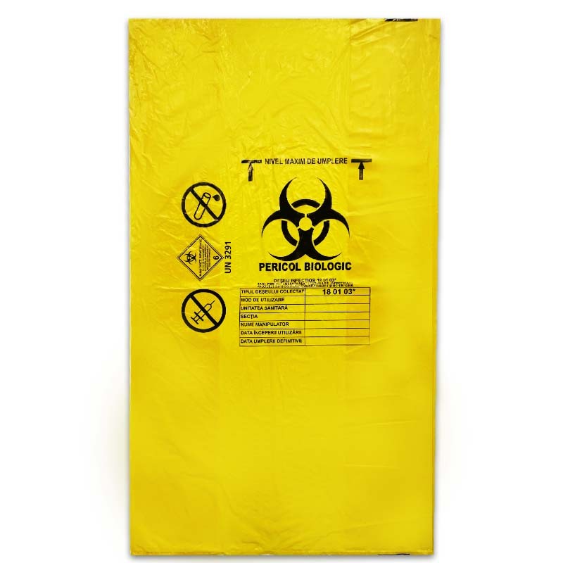 Sac galben pericol biologic 20l