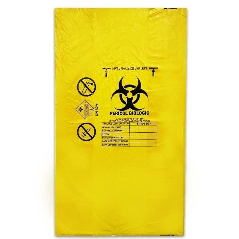 Sac galben pericol biologic 40l