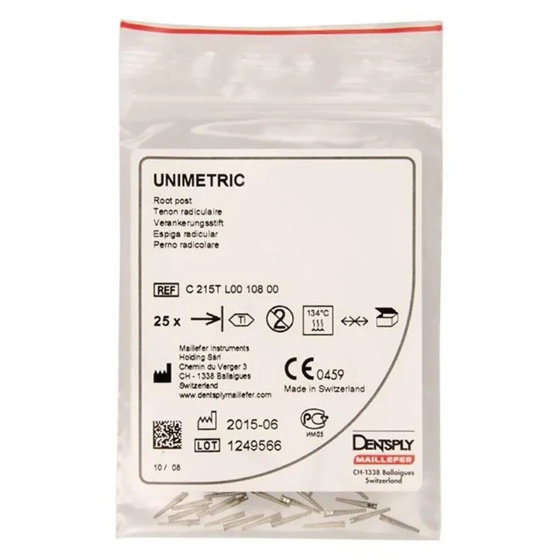 Pivoti endodontici Unimetric Titan 0.8mm 008S Dentsply Varianta 310S