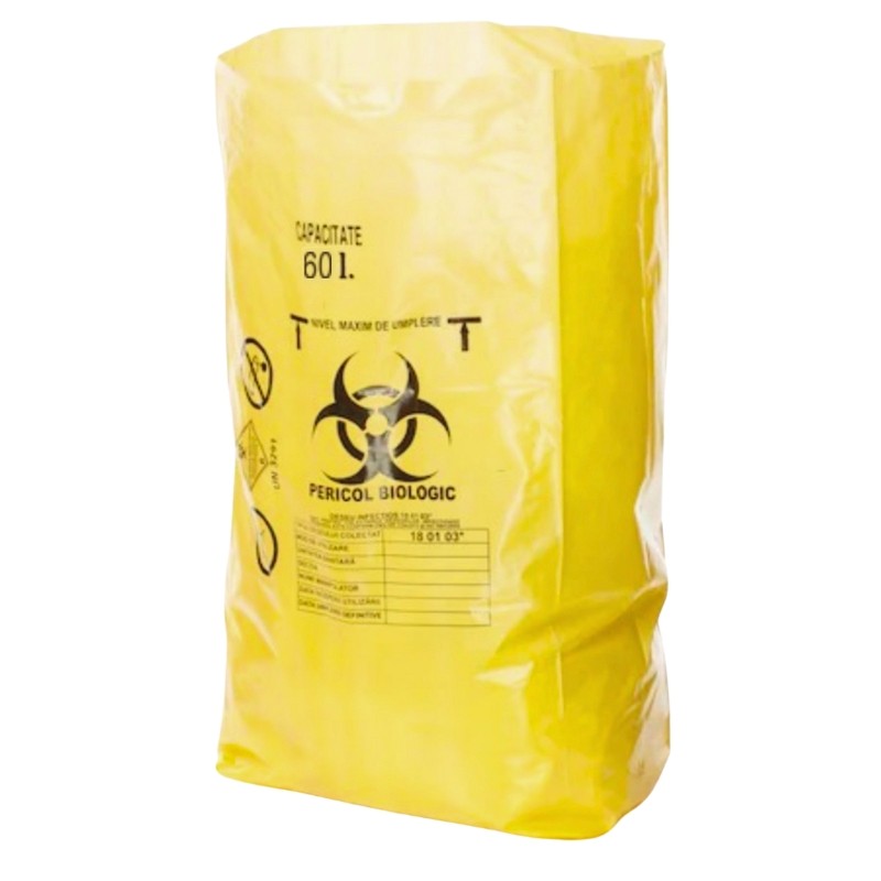 Sac galben pericol biologic 60l