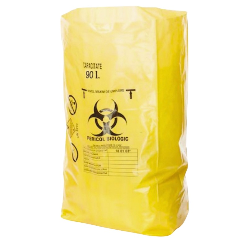 Sac galben pericol biologic 90l