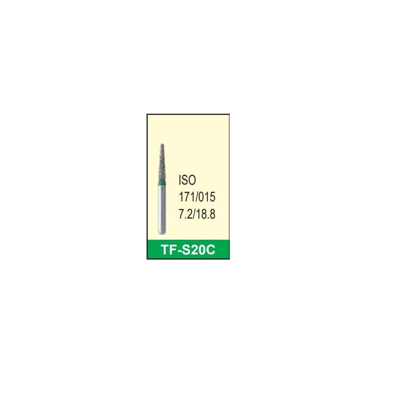 Freza diamantata scurta grosiera TF-S20C verde ISO 171/015 Mani