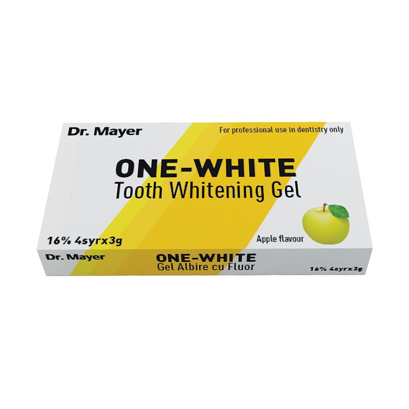 Gel albire cu fluor 16% One-White Apple 4 x 3g Dr.Mayer
