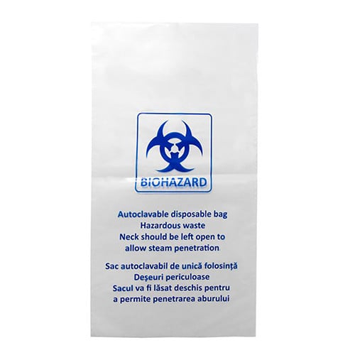 Saci transparenti deseuri infectioase autoclavabili 20buc