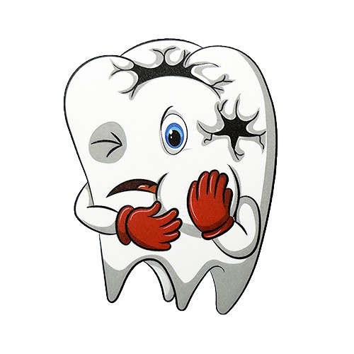 Sticker dinte cariat cu durere de masea