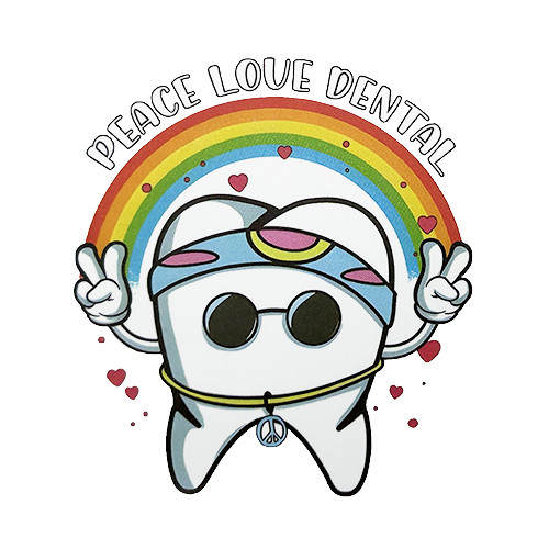 Sticker dinte hippie