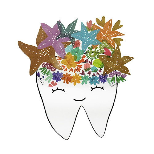 Sticker molar cu coroana de flori