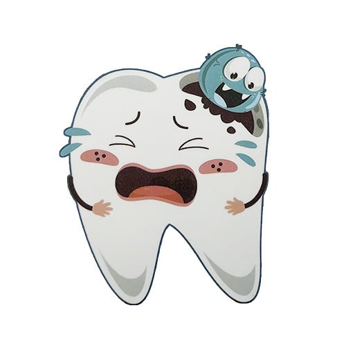 Sticker dinte trist si cariat