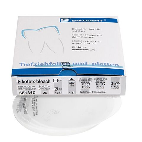 Folii gutiera Erkoflex Bleach 120 mm, rotunde, transparente, Erkodent - DoriotDent