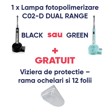 Pachet Lampa fotopolimerizare C02-D DUAL RANGE + Viziere de protectie - Alege din oferta DoriotDent