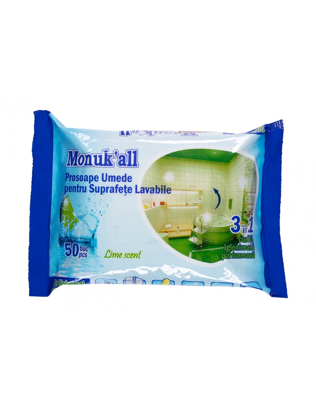 Servetele umede pentru suprafete lavabile - 50 buc