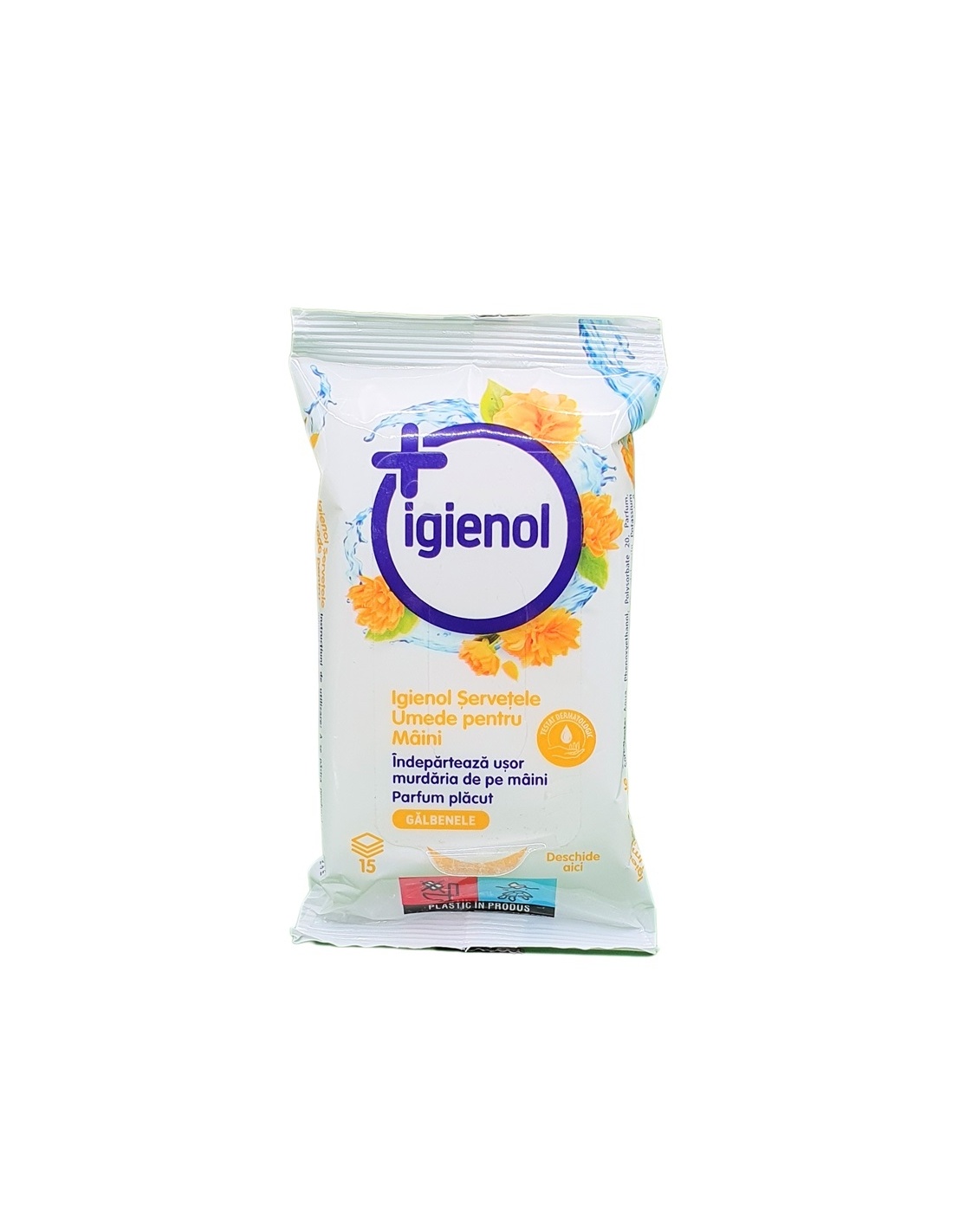 Igienol - Servetele Umede pentru maini - Galbenele - 15 buc