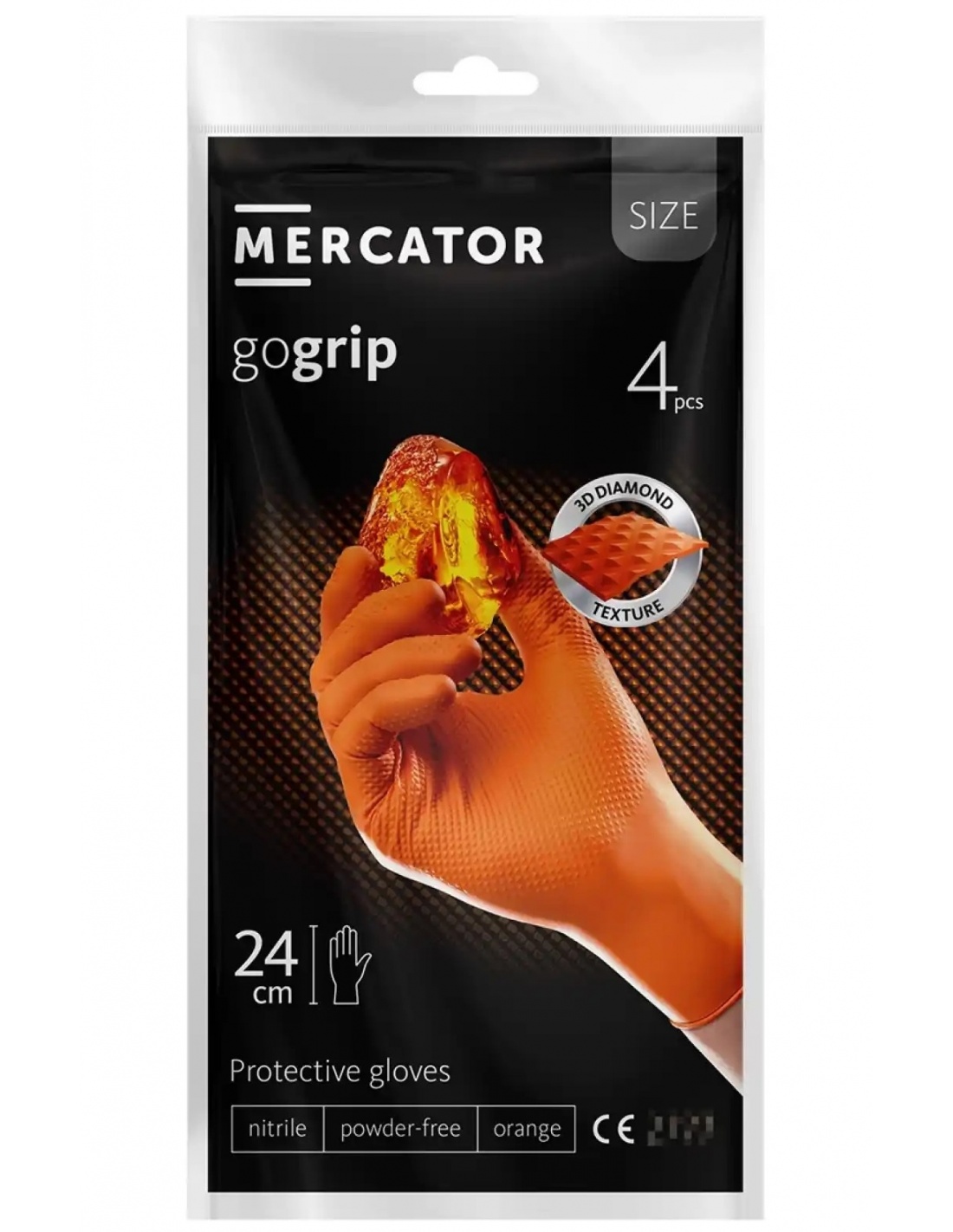Gogrip Orange - Mercator | Manusi nitril Heavy-duty - 4 bucati