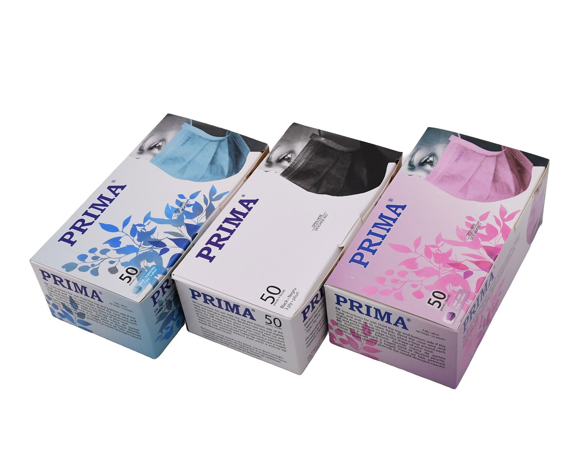 Masca medicala Prima 3 straturi 3 pliuri masti protectie 50 buc - Premier Denta