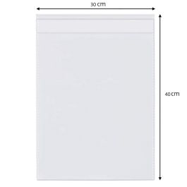 Punga BOPP transparenta cu clapeta adeziva 30x40+6 cm, cu perforatii, pentru ambalare