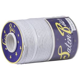 Banda bias, snur satin, alba, 1 metru