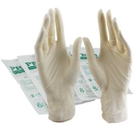 Manusi chirurgicale albe din latex, sterile, PRIMA, nepudrate, marimi 6.5 - 8.5, 1 pereche
