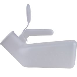 Urinar din plastic pentru barbati, utilizare pentru pat, reutilizabil, alb, 1000 ml