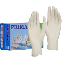 PMV Manusi examinare albe din latex, marimea XL, nesterile, usor pudrate, PRIMA, 100 bucati
