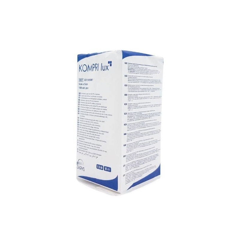 Comprese nesterile tifon 8 pliuri 5x5 , 100 bucati KOMPRILUX
